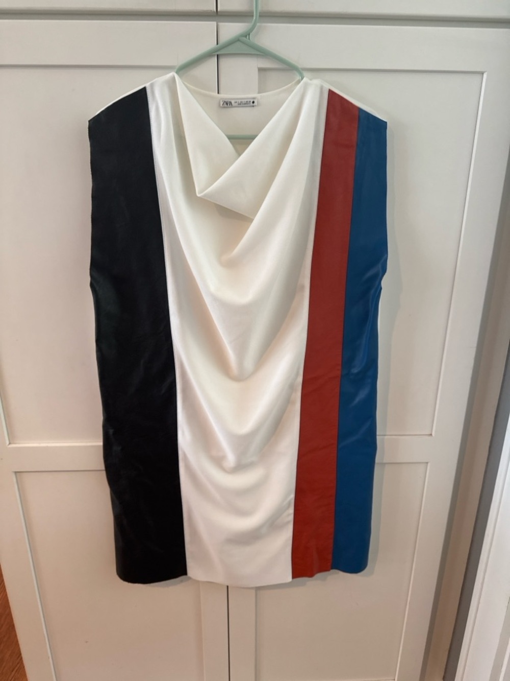 Zara White Blouse with Black Logo Detail